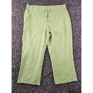 Cheetah Athletics Womens Sz L Cropped Pull On Wide Leg pants Lime Green